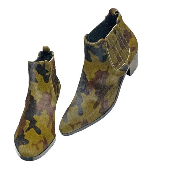 Modern Vice Handler Camo Calf‎ Hair Chelsea Unisex Booties NWOB